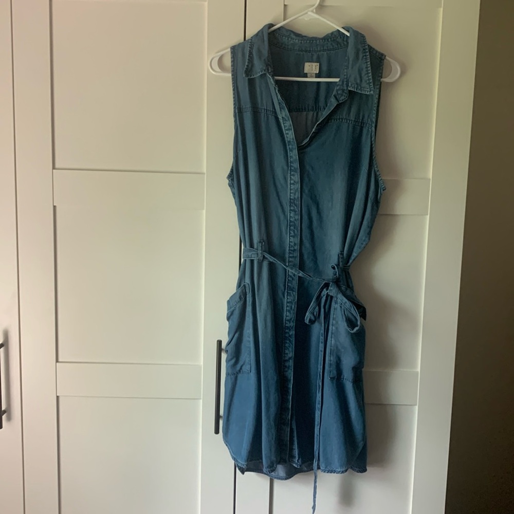 A New Day Light and Soft Chambray Dress with Pockets